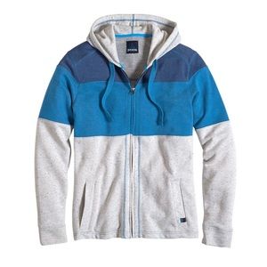 Prana jax full-zip men’s hoodie jacket 100% cotton color block small